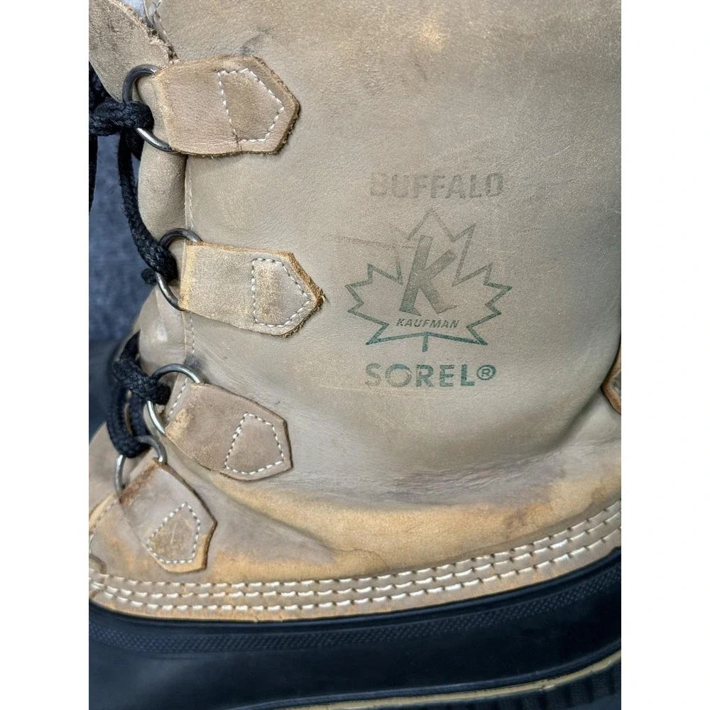 Vintage Sorel Buffalo Boots Mens Size 10 Brown Leather Snow Winter Waterproof